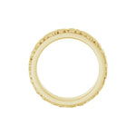 Men's Floral Inlay Flat Band in 14K Gold - 14K Yellow Gold