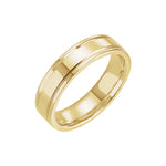 Men's Grooved Comfort-Fit Flat Band in 14K Gold or Platinum - 14K Yellow Gold