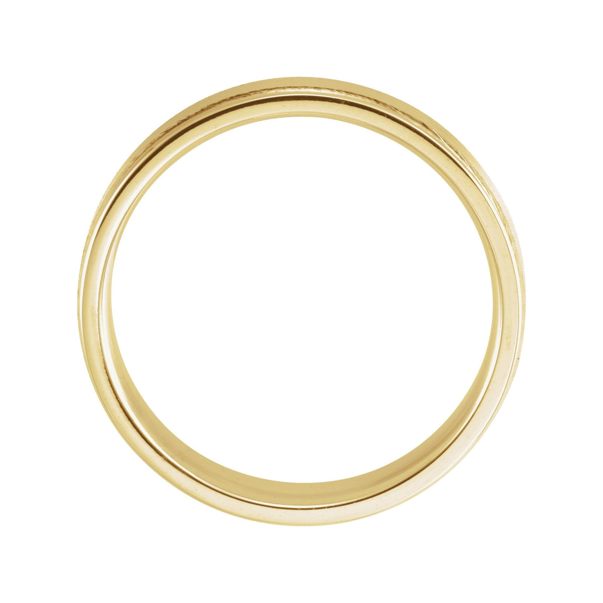 Men's Grooved Comfort-Fit Flat Band in 14K Gold or Platinum - 14K Yellow Gold