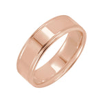 Men's Grooved Comfort-Fit Flat Band in 14K Gold or Platinum - 14K Rose Gold