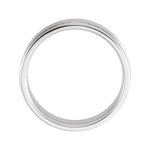 Men's Grooved Comfort-Fit Flat Band in 14K Gold or Platinum - 14K White Gold