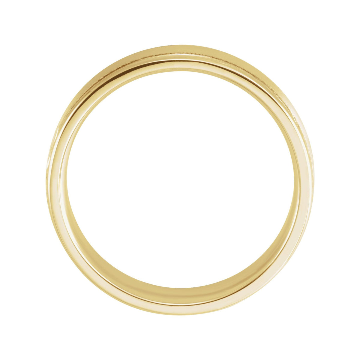 Men's Grooved Comfort-Fit Flat Band in 14K Gold or Platinum - 14K Yellow Gold