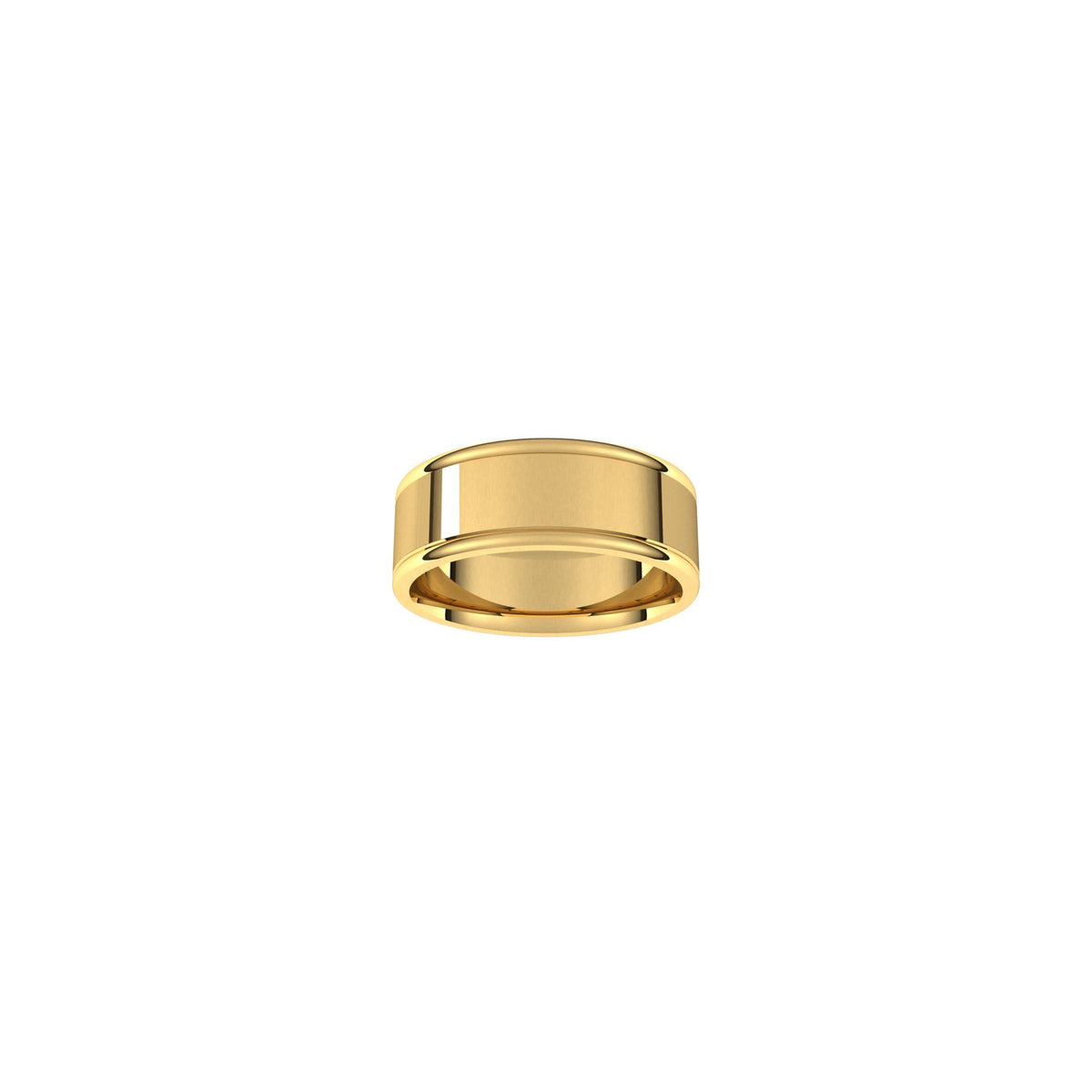 Men's Grooved Comfort-Fit Flat Band in 14K Gold or Platinum - 14K Yellow Gold