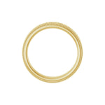 Men's Milgrain Edge Floral Flat Band in 14K Gold or Platinum - 14K Yellow Gold