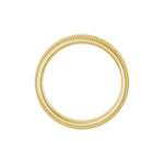 Men's Milgrain Edge Floral Flat Band in 14K Gold or Platinum - 14K Yellow Gold