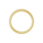 Men's Milgrain Edge Floral Flat Band in 14K Gold or Platinum - 14K Yellow Gold
