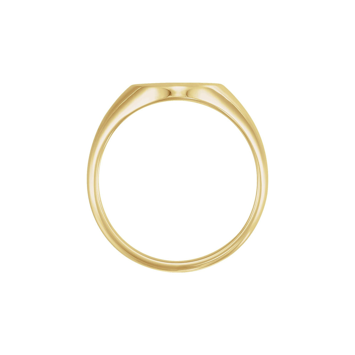 Men's Oval Signet Ring in 14K & 18K Gold No. 1 - 14K Yellow Gold