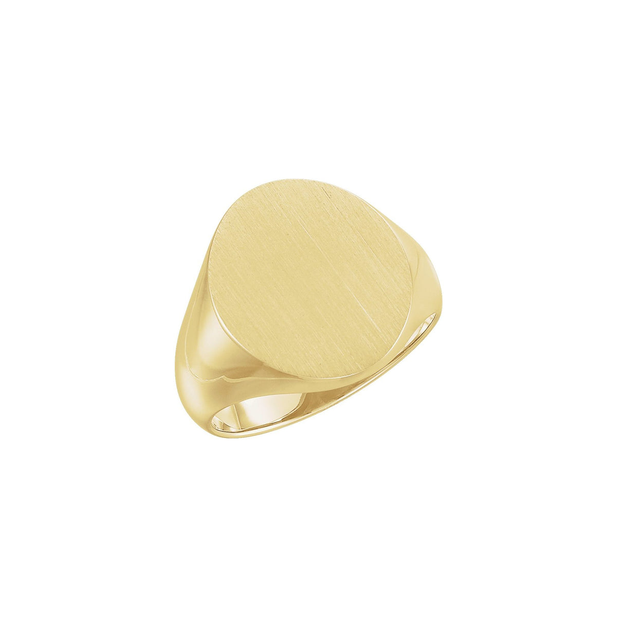 Men's Oval Signet Ring in 14K & 18K Gold No. 2 - 14K Yellow Gold