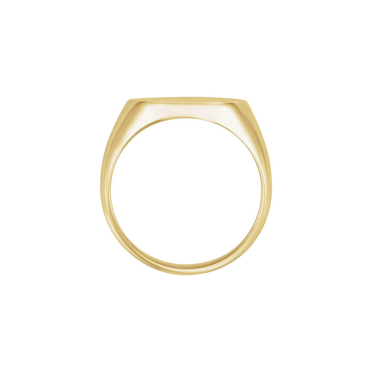 Men's Oval Signet Ring in 14K & 18K Gold No. 2 - 14K Yellow Gold