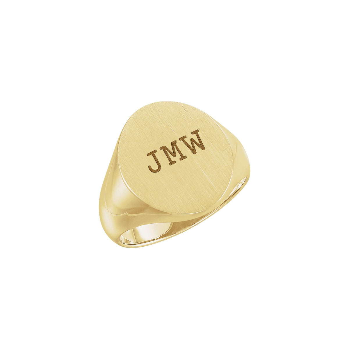 Men's Oval Signet Ring in 14K & 18K Gold No. 2 - 14K Yellow Gold