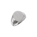 Men's Oval Signet Ring in 14K & 18K Gold No. 2 - 14K White Gold