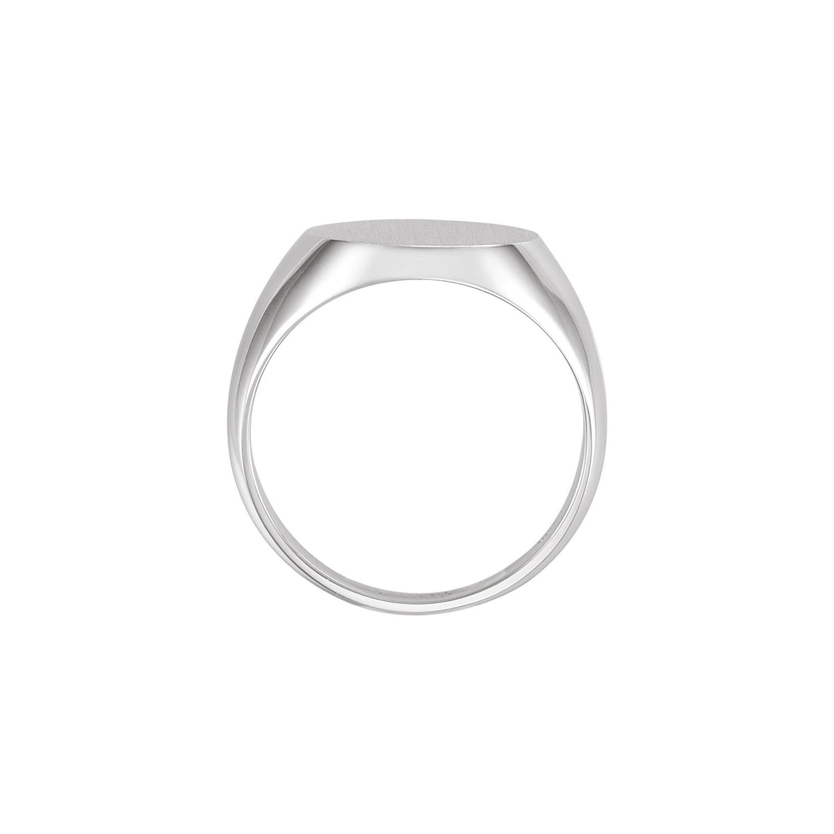 Men's Oval Signet Ring in 14K & 18K Gold No. 2 - 14K White Gold