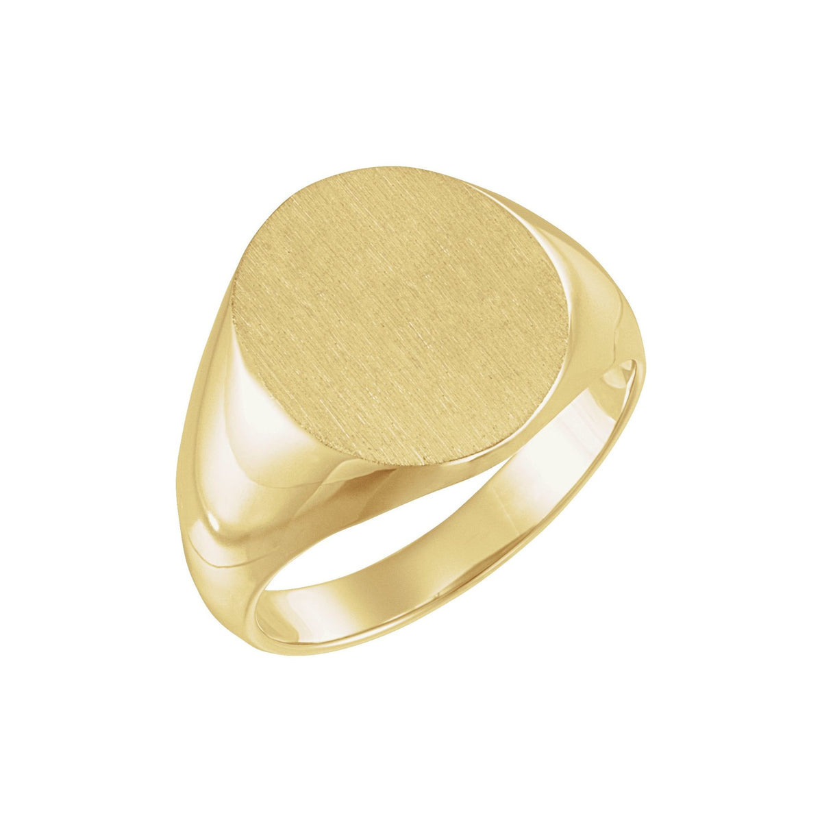 Men's Oval Signet Ring in 14K Gold - 14K Yellow Gold