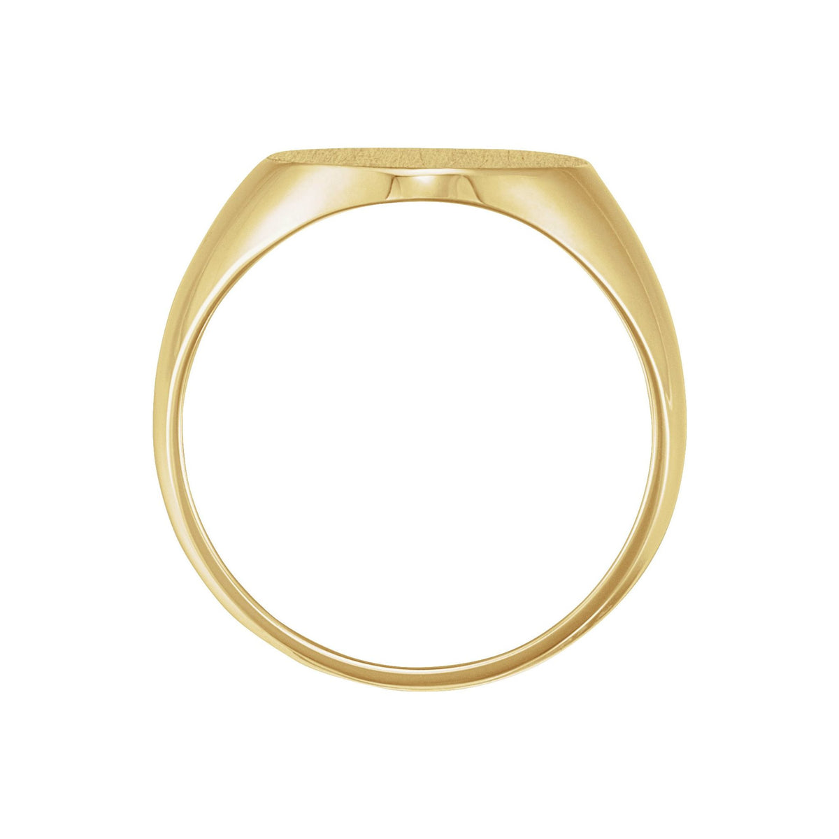 Men's Oval Signet Ring in 14K Gold - 14K Yellow Gold