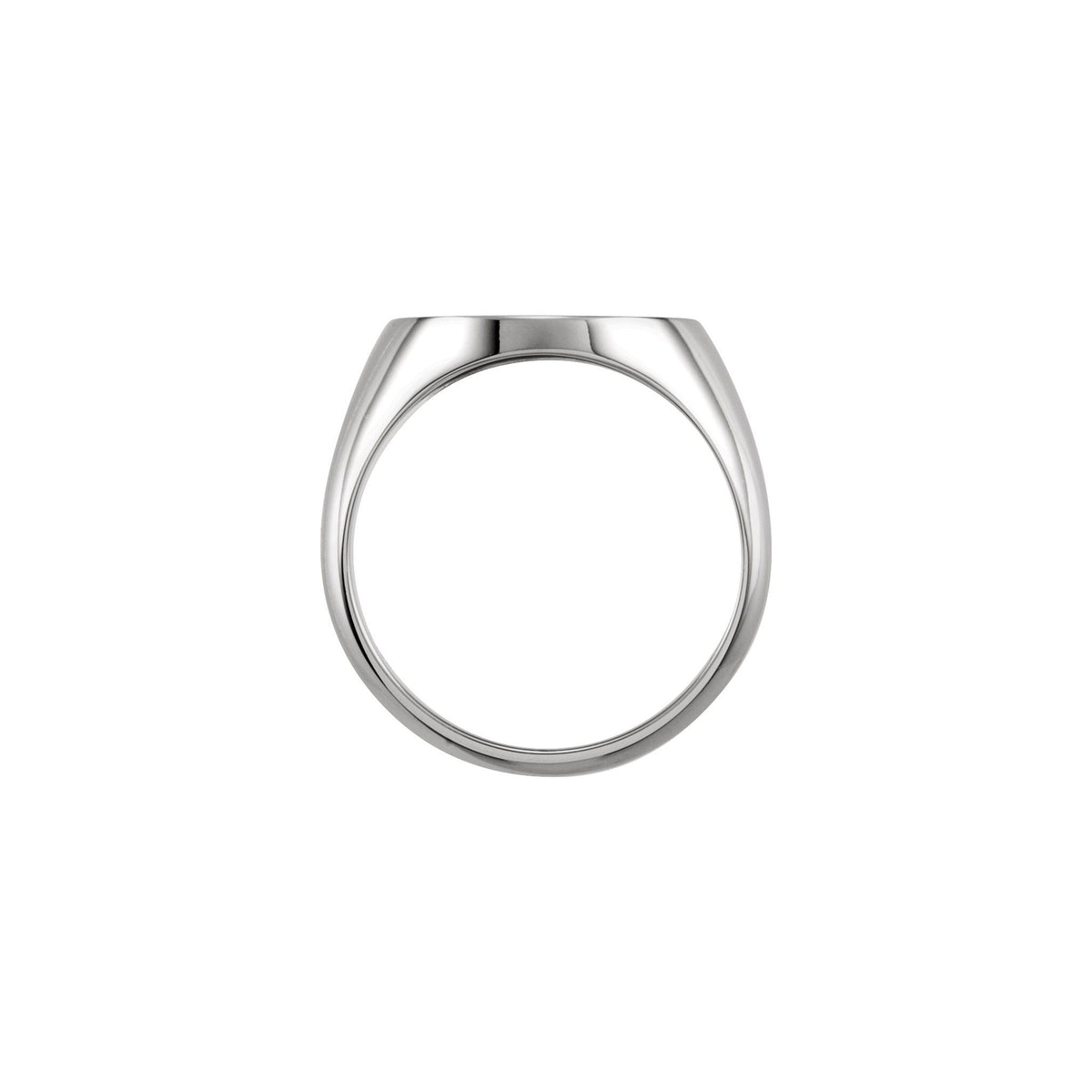 Men's Oval Signet Ring in 14K Gold - 14K White Gold
