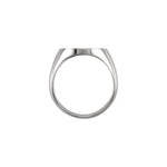 Men's Oval Signet Ring in 14K Gold - 14K White Gold