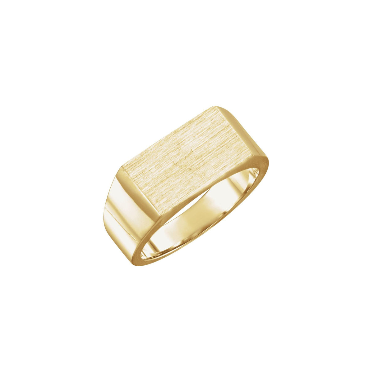 Men's Rectangle Signet Ring in 14K Gold - 14K Yellow Gold