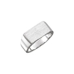Men's Rectangle Signet Ring in 14K Gold - 14K White Gold