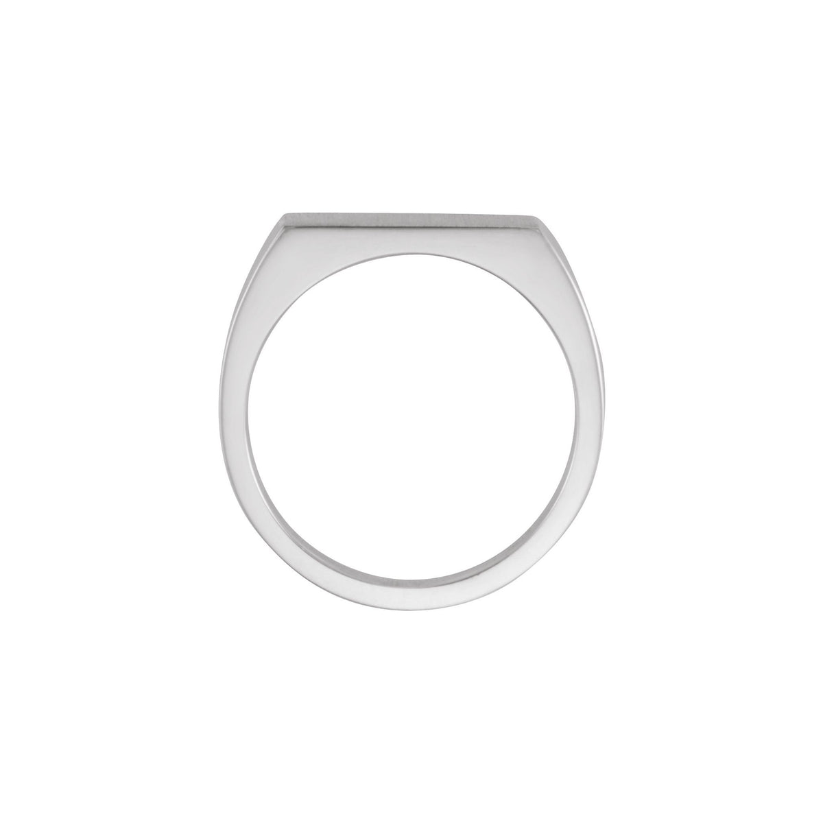 Men's Rectangle Signet Ring in 14K Gold - 14K White Gold