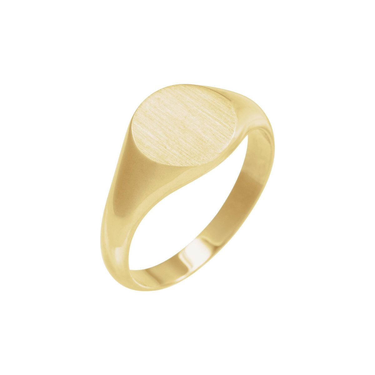 Men's Round Signet Ring in 14K Gold - 14K Yellow Gold