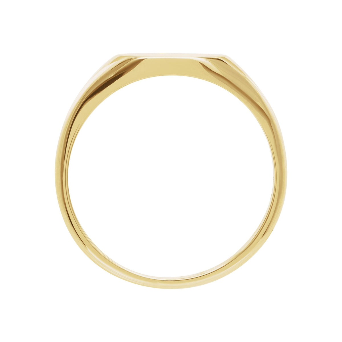 Men's Round Signet Ring in 14K Gold - 14K Yellow Gold