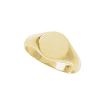Men's Round Signet Ring in 14K Gold - 14K Yellow Gold