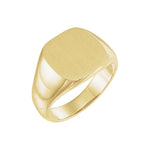 Men's Square Signet Ring in 14K & 18K Gold - 14K Yellow Gold