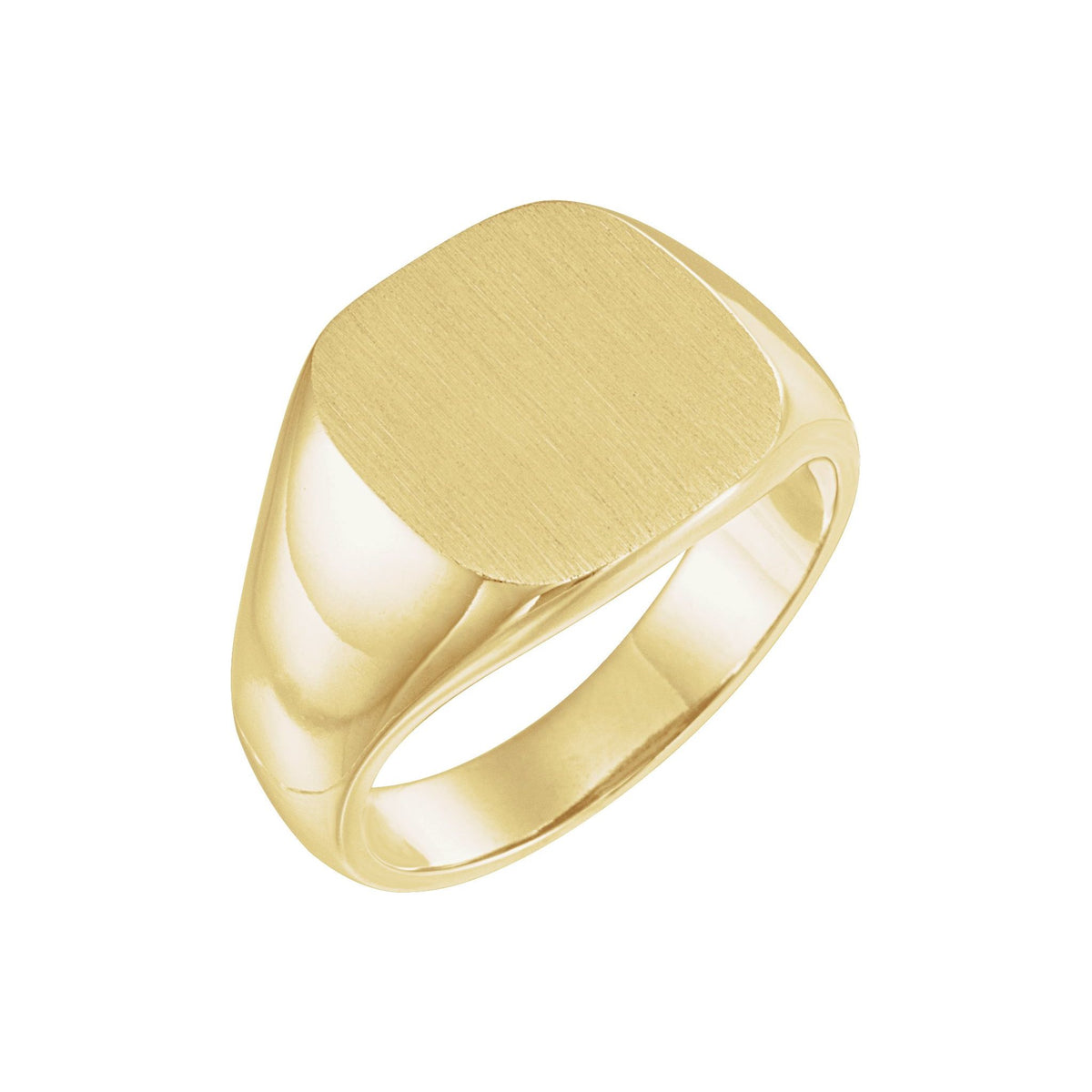 Men's Square Signet Ring in 14K & 18K Gold - 14K Yellow Gold