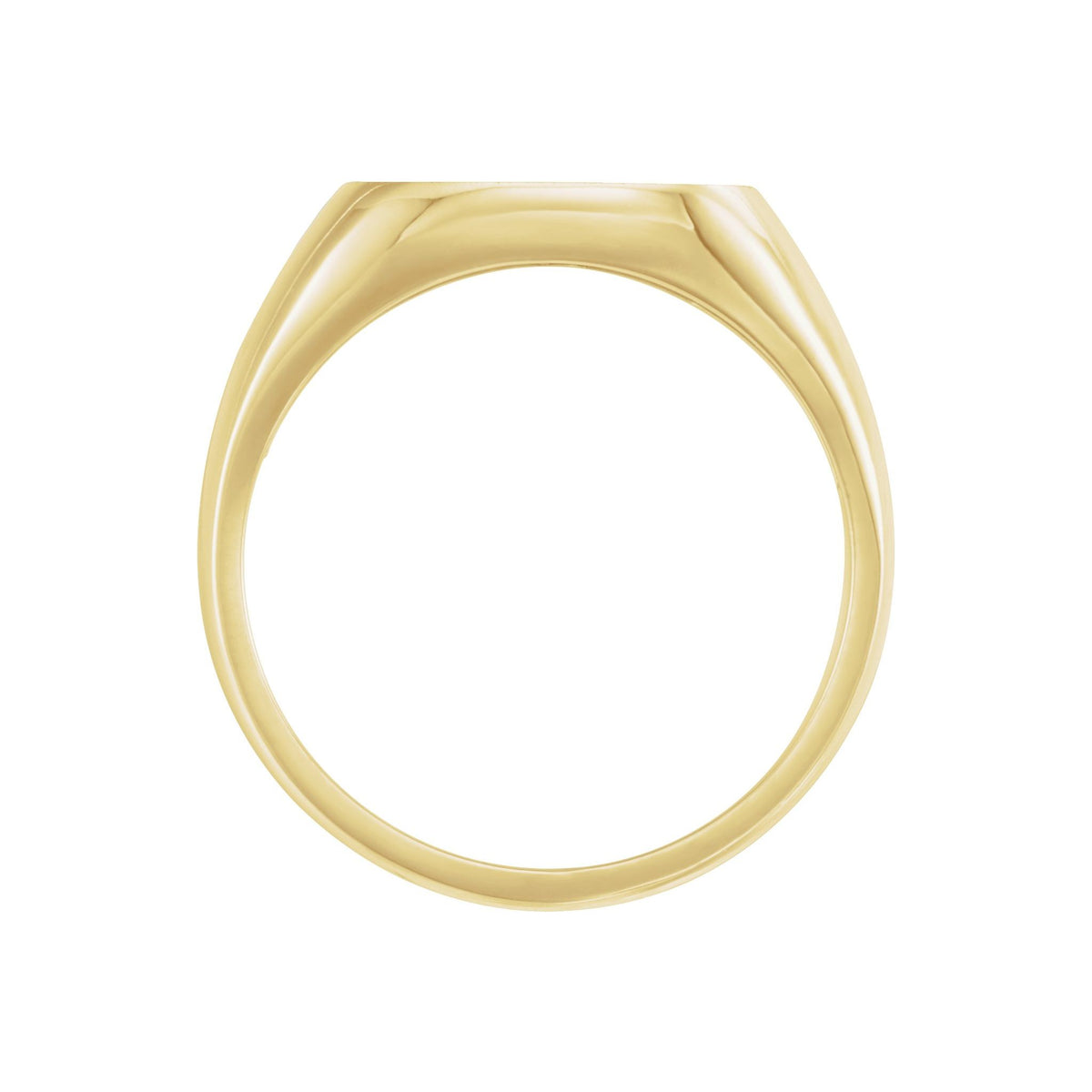 Men's Square Signet Ring in 14K & 18K Gold - 14K Yellow Gold