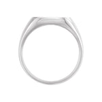 Men's Square Signet Ring in 14K & 18K Gold - 14K White Gold