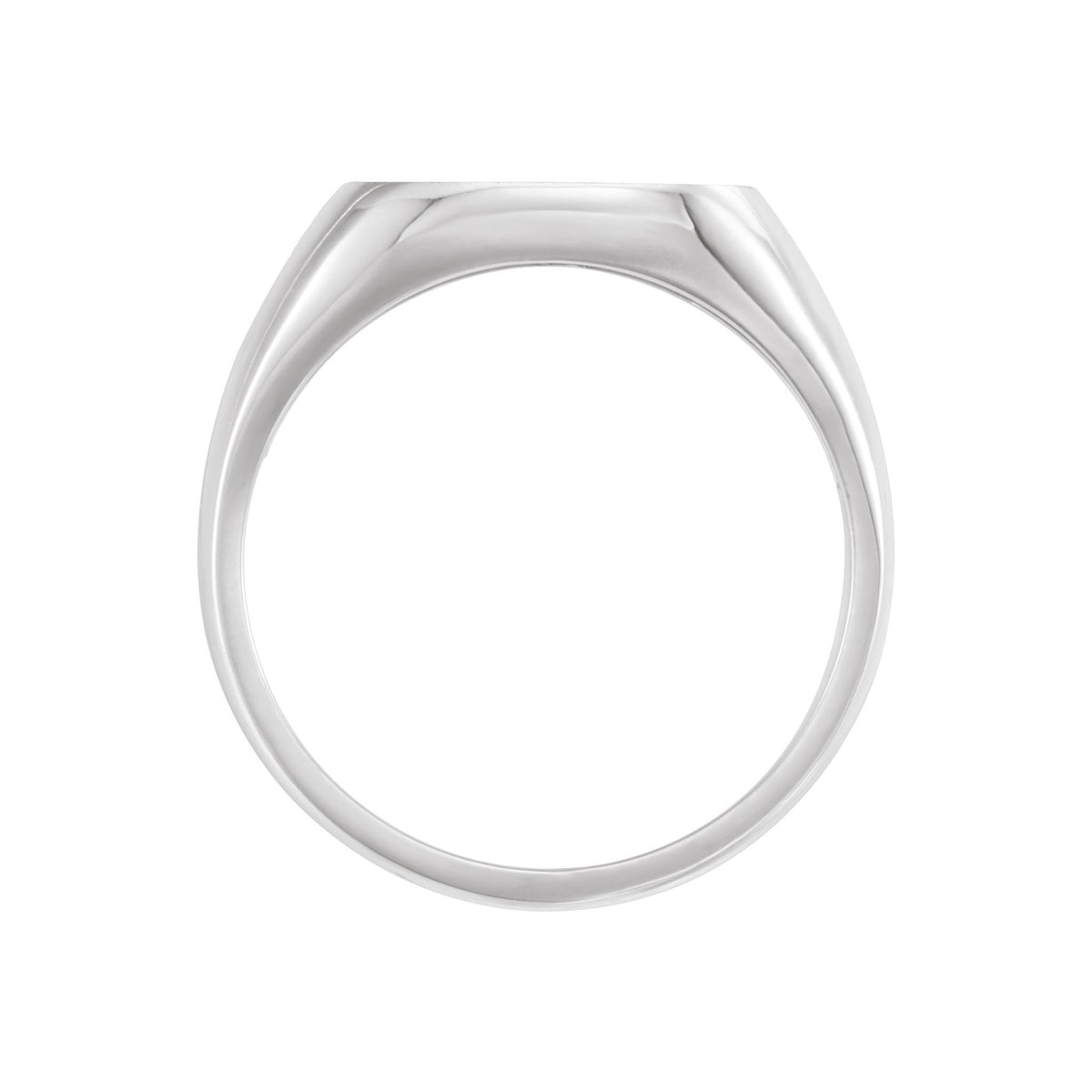 Men's Square Signet Ring in 14K & 18K Gold - 14K White Gold