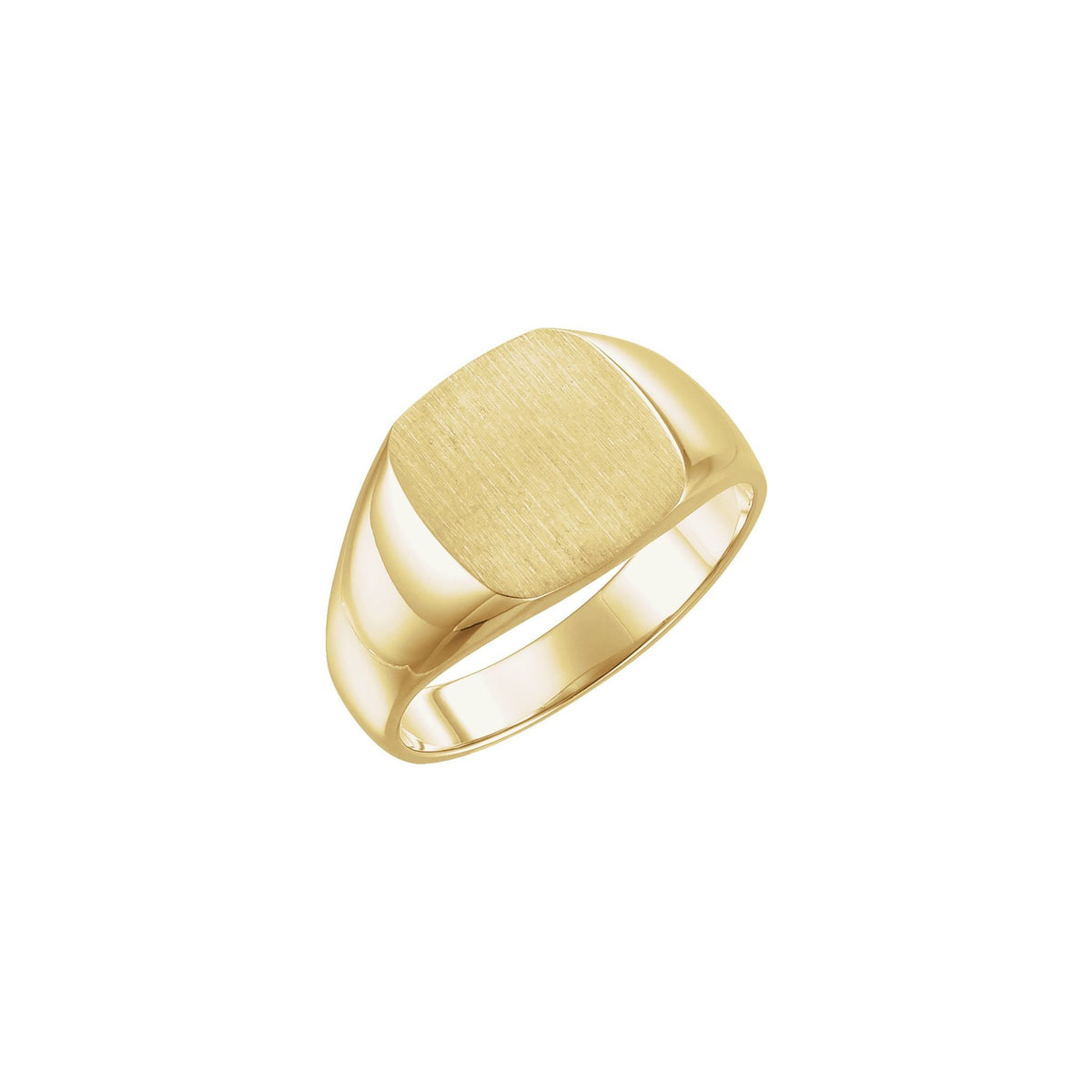 Men's Square Signet Ring in 14K Gold - 14K Yellow Gold