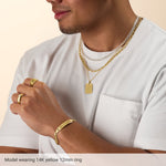 Men's Square Signet Ring in 14K Gold - 14K Yellow Gold