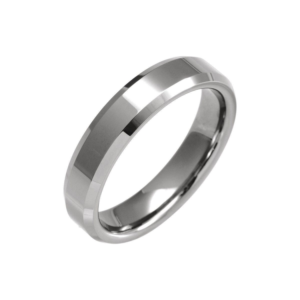 Men's Tungsten Beveled Edge Band - Gray