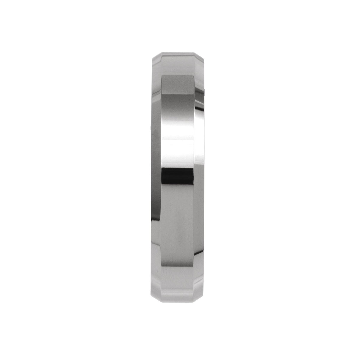Men's Tungsten Beveled Edge Band - Gray
