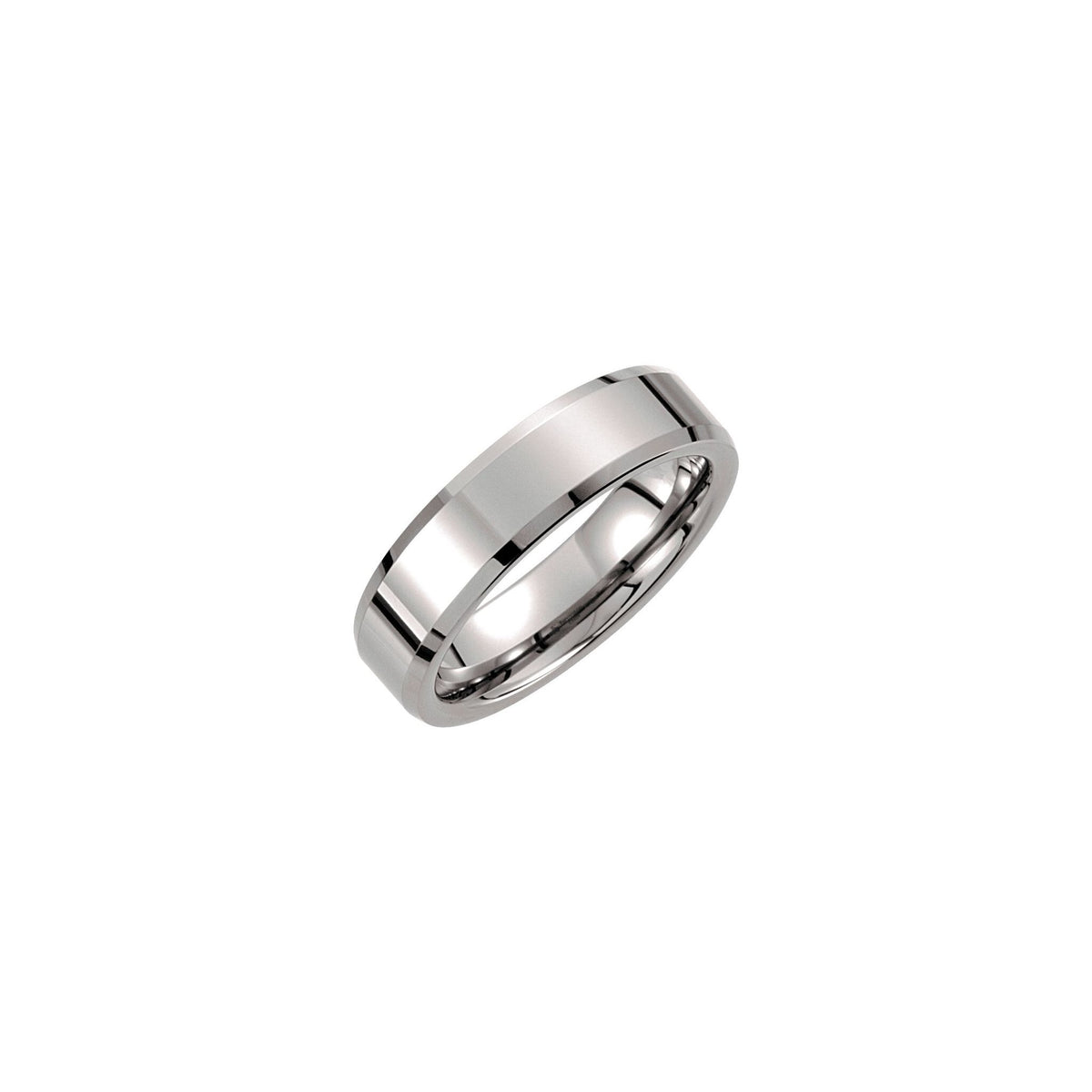 Men's Tungsten Beveled Edge Band - Gray