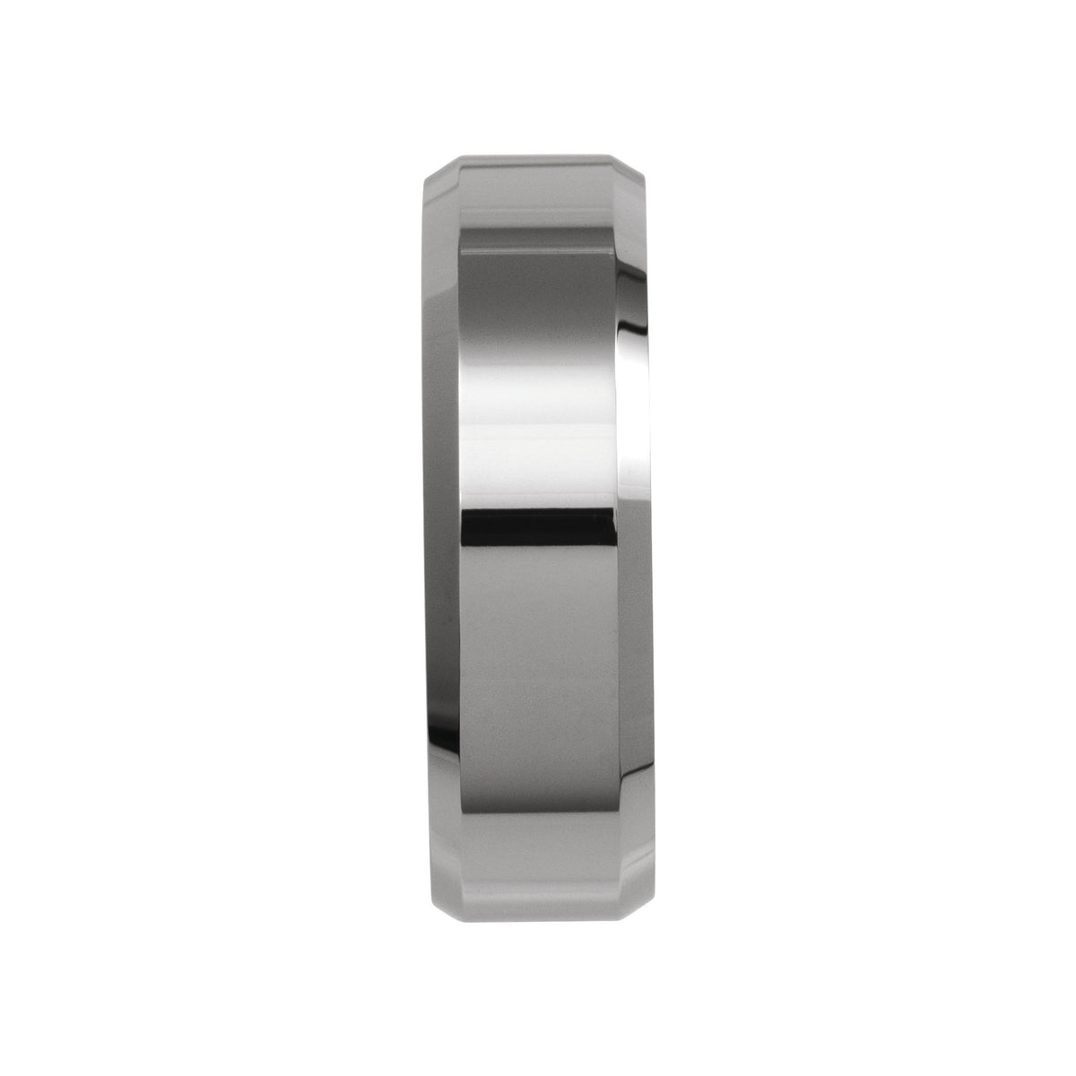 Men's Tungsten Beveled Edge Band - Gray