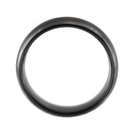 Men's Tungsten Beveled-Edge Comfort-Fit Band with Satin Finish, 6 mm - Black