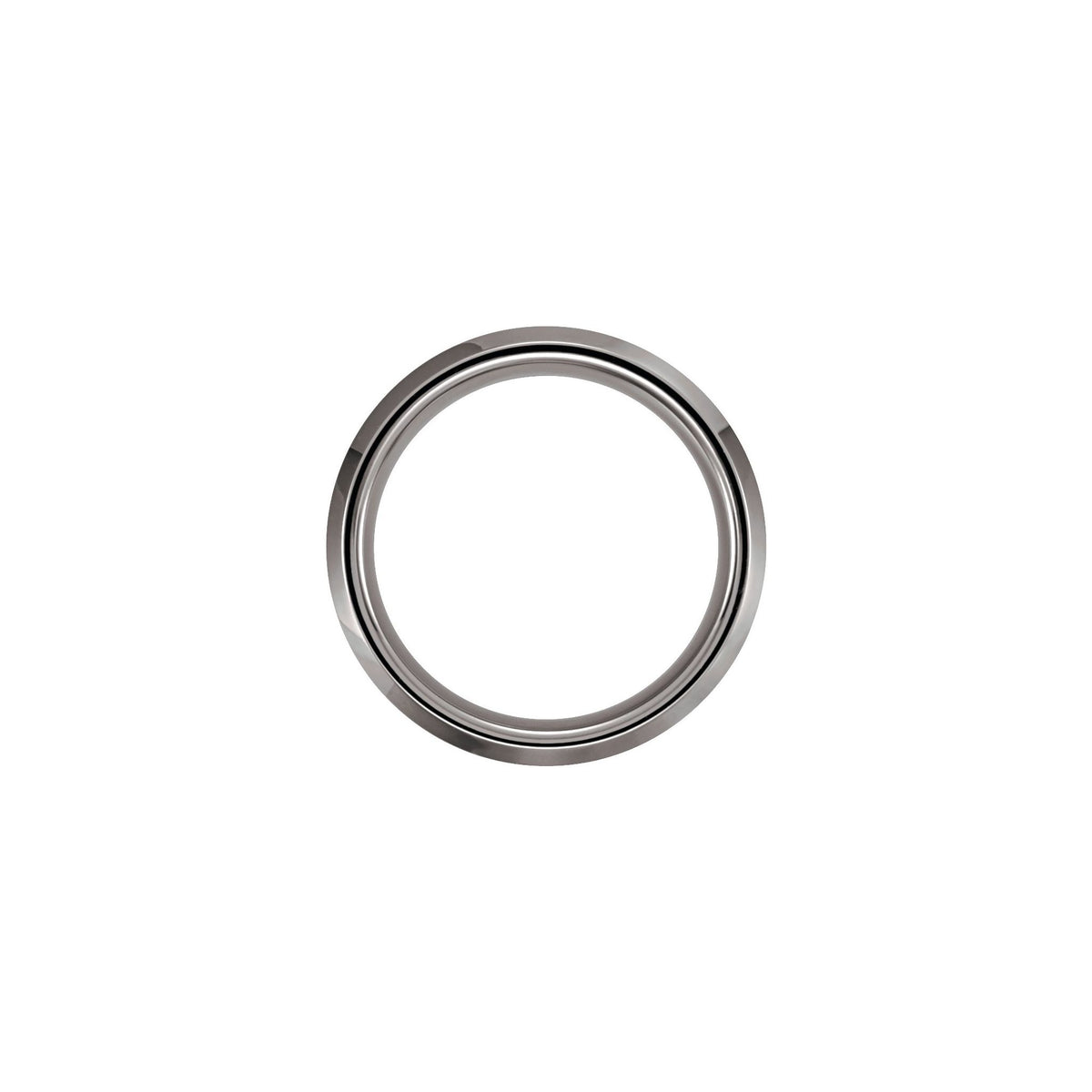 Men's Tungsten Beveled-Edge Comfort-Fit Band with Satin Finish, 8 mm - Gray