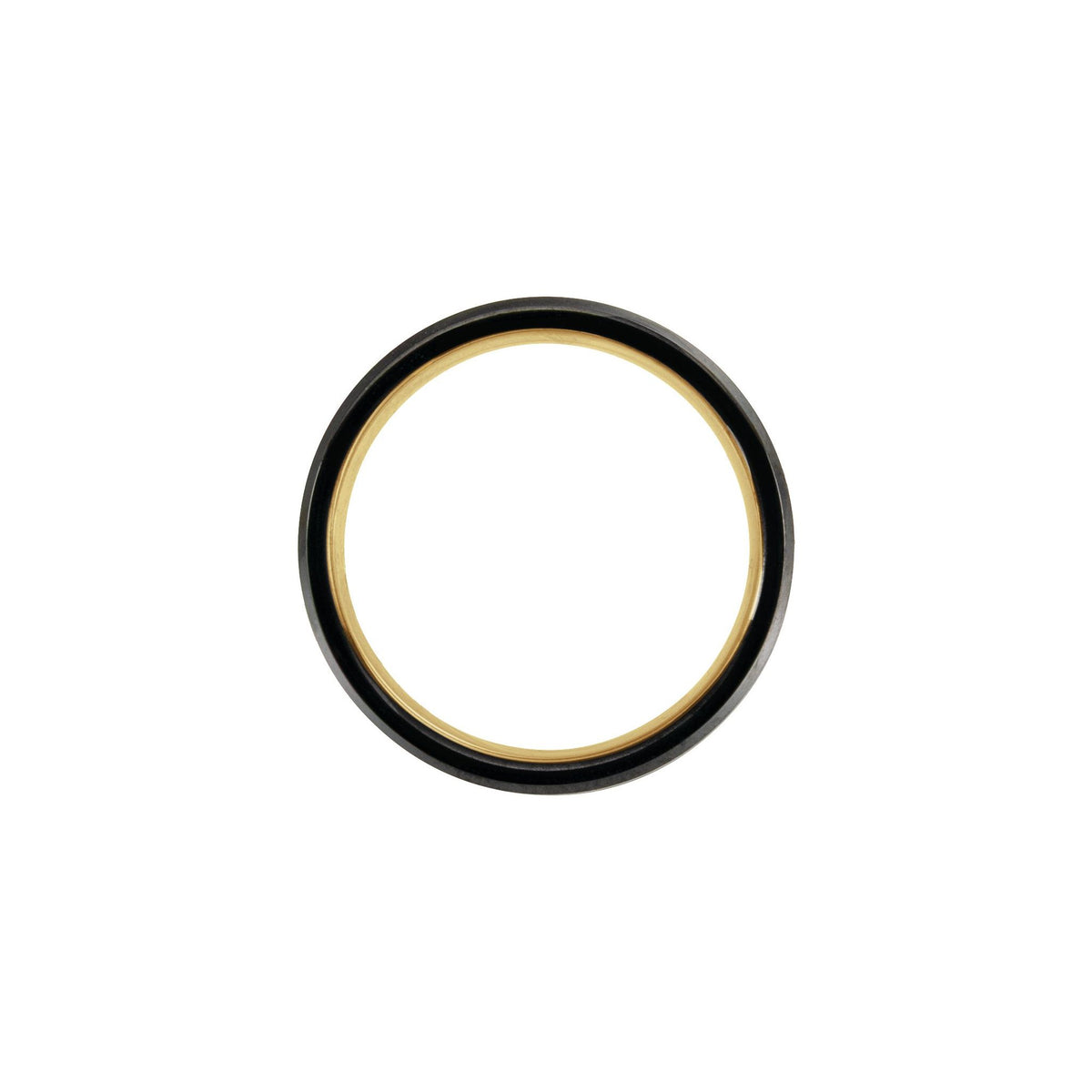 Men's Tungsten Beveled-Edge Grooved Comfort-Fit Band - Black