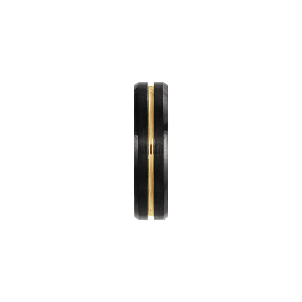 Men's Tungsten Beveled-Edge Grooved Comfort-Fit Band - Black