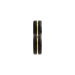 Men's Tungsten Beveled-Edge Grooved Comfort-Fit Band - Black
