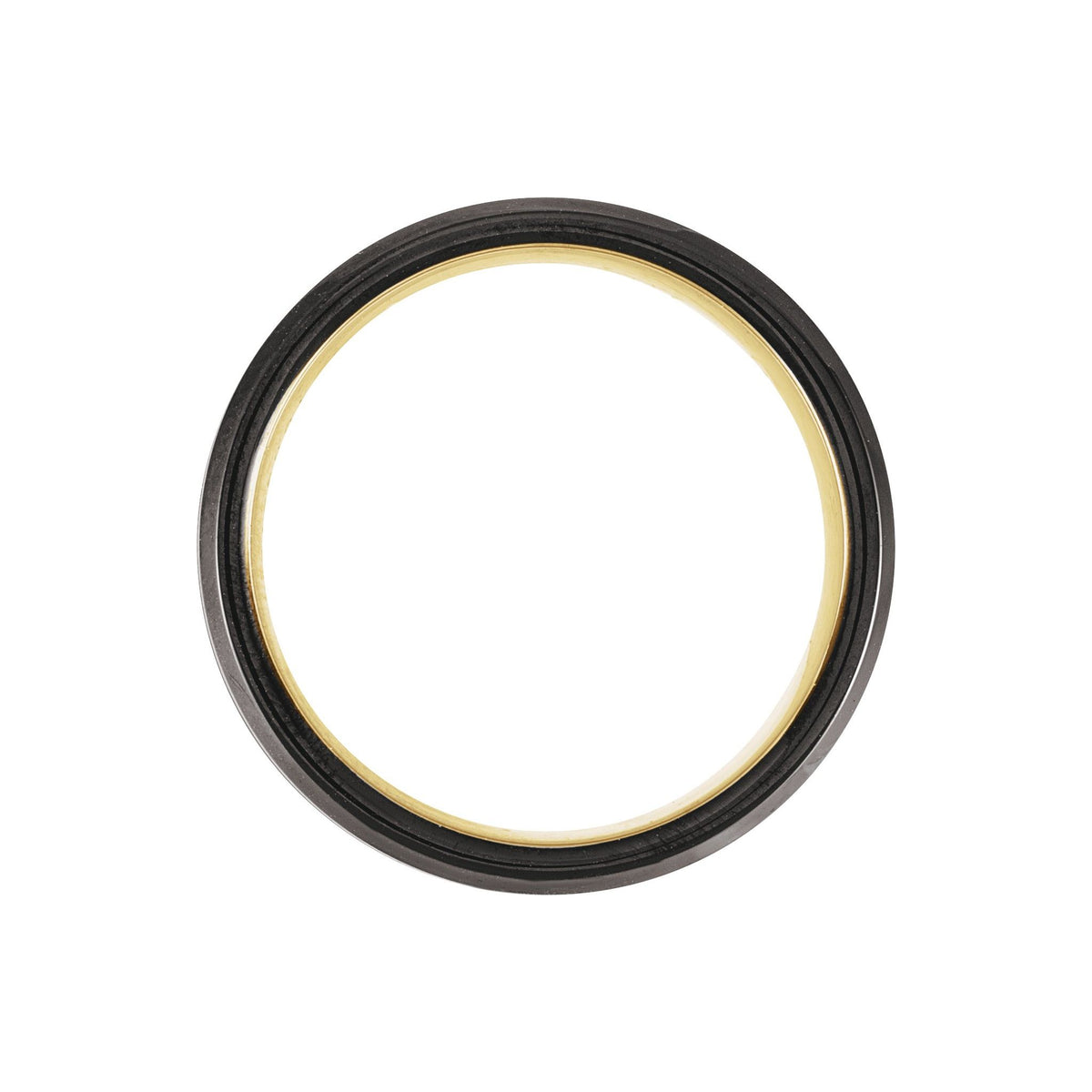 Men's Tungsten Beveled-Edge Grooved Comfort-Fit Band - Black