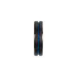 Men's Tungsten Beveled-Edge Grooved Comfort-Fit Band, Black - Black
