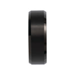 Men's Tungsten Beveled-Edge Inlay Band with Satin Finish, 5 mm-8 mm - Black