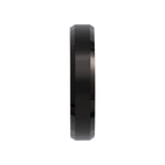 Men's Tungsten Beveled-Edge Inlay Band with Satin Finish, 5 mm-8 mm - Black