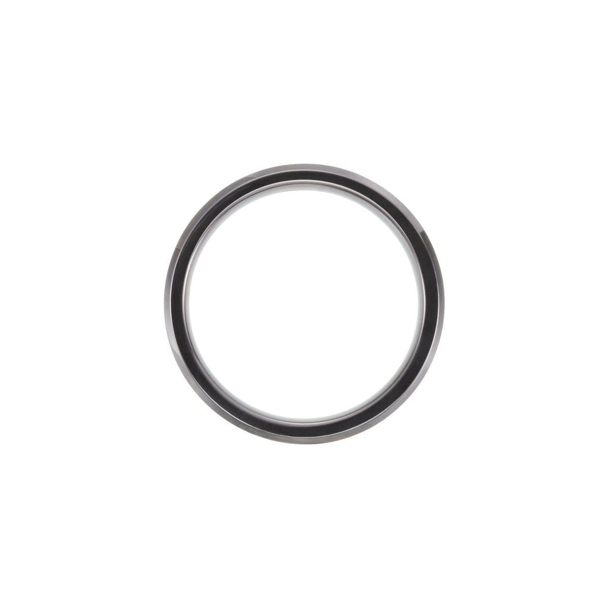 Men's Tungsten Beveled-Edge Inlay Band with Satin Finish, 5 mm-8 mm - Black