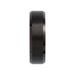 Men's Tungsten Beveled-Edge Inlay Band with Satin Finish, 5 mm-8 mm - Black