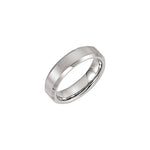 Men's Tungsten Beveled-Edge Inlay Band with Satin Finish, 6 mm - Gray