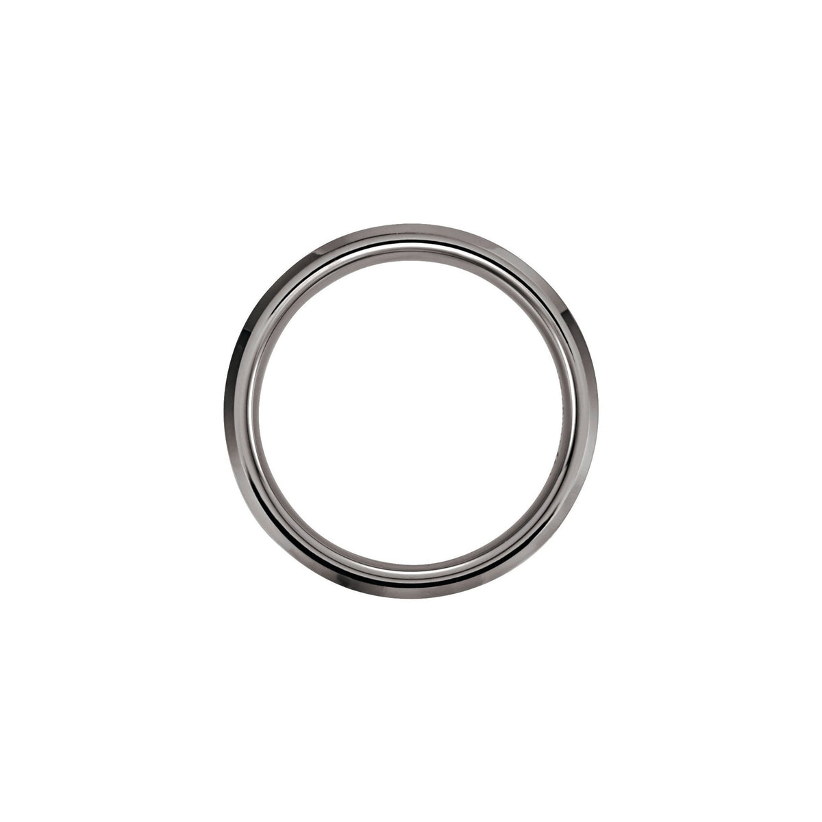 Men's Tungsten Beveled-Edge Inlay Band with Satin Finish, 6 mm - Gray